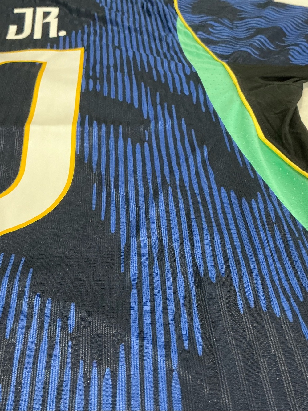 Jordan Brazil Vini Jr 10 Soccer Jersey Blue Aero-Fit 2026 World Cup Patch XL - Picture 8 of 9
